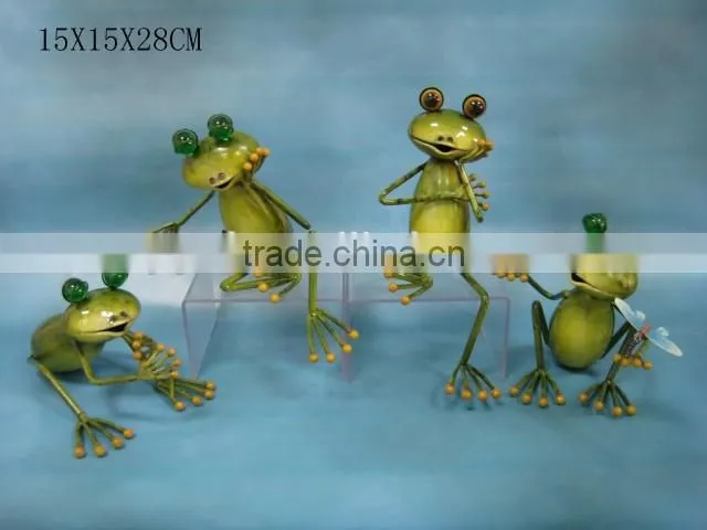 new! metal sitting frog statue garden decoration