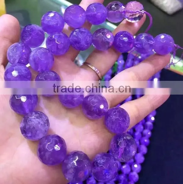 12mm round faceted amethyst lavender beads
