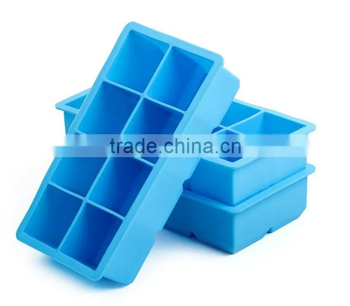 Perfect square shaped 8 holes silicone ice cube tray