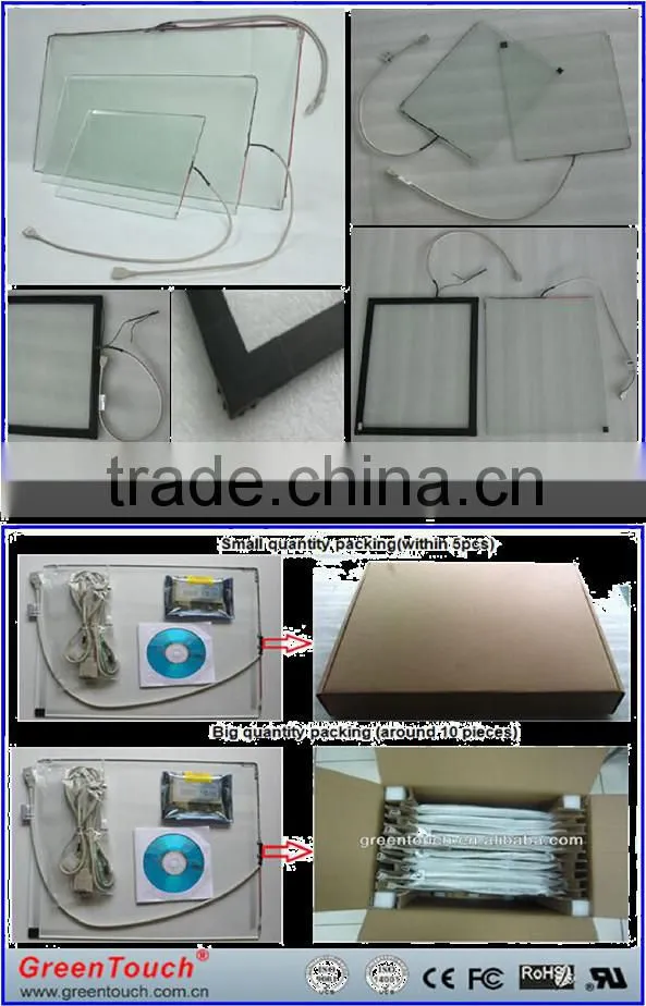 GreenTouch saw touch 15 inch touch panel,transparent touch screen with usb/rs232 driver
