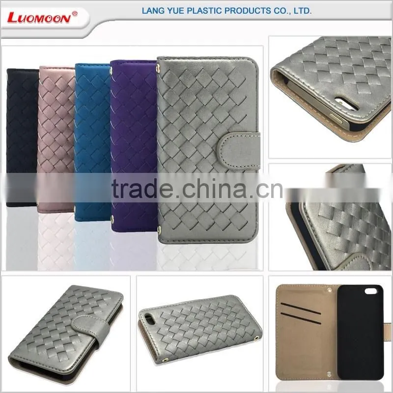 woven patttern stand leather flip cover phone case for gionee ctrl v5 v4 marathon m3