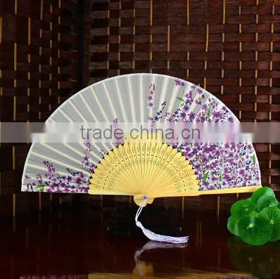 China plastic Hand Fan/Embroidered/ Ladys Silk Dance Fan for Event Party Supplies