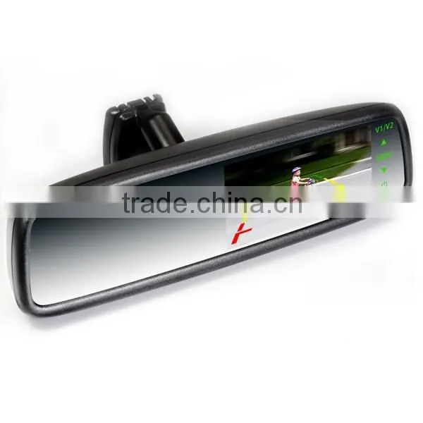 2016 new design 4.3inch high brightnedss rearview mirror monitor with hot keys and auto backup display