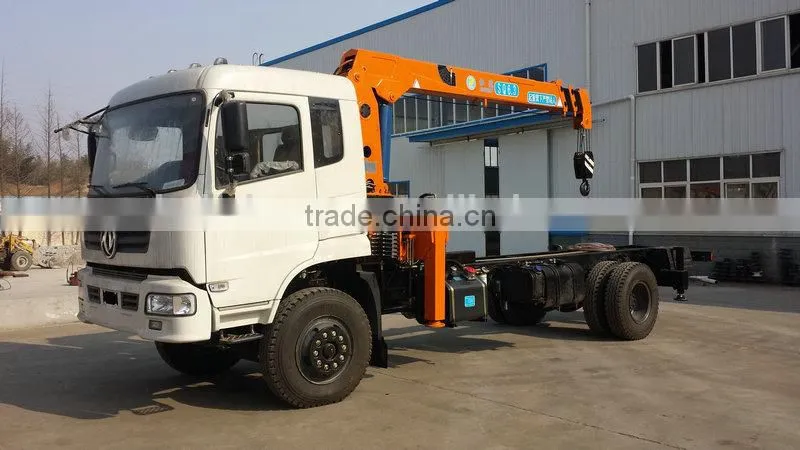 6.3ton timber crane on truck, Model No.: SQ6.3S3, hydraulic crane with telescopic arms