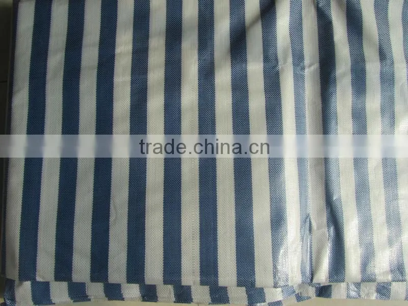 strip style Both Sides Coated Fabric with PE/ PE Tarpaulin