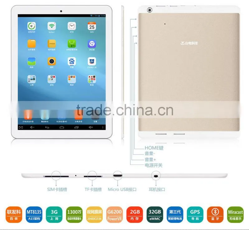 Original 9.7inch retina Teclast P98 3G Octa core MTK8392 GPS Tablet PC WCDMA Android 4.4 2GB/16GB13.0MP