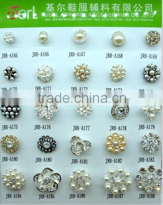 Plastic pearl&crystal button