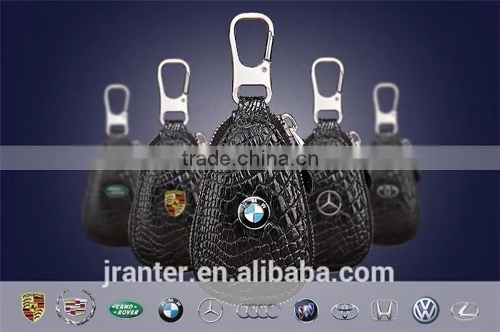 Fashionable custom car key case 100% crocodile leather car key case