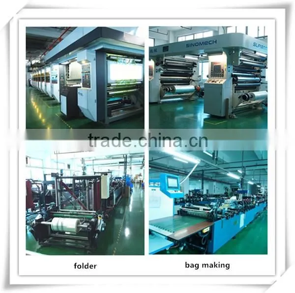 gravure printing food packaging stand up bag with zipper and window