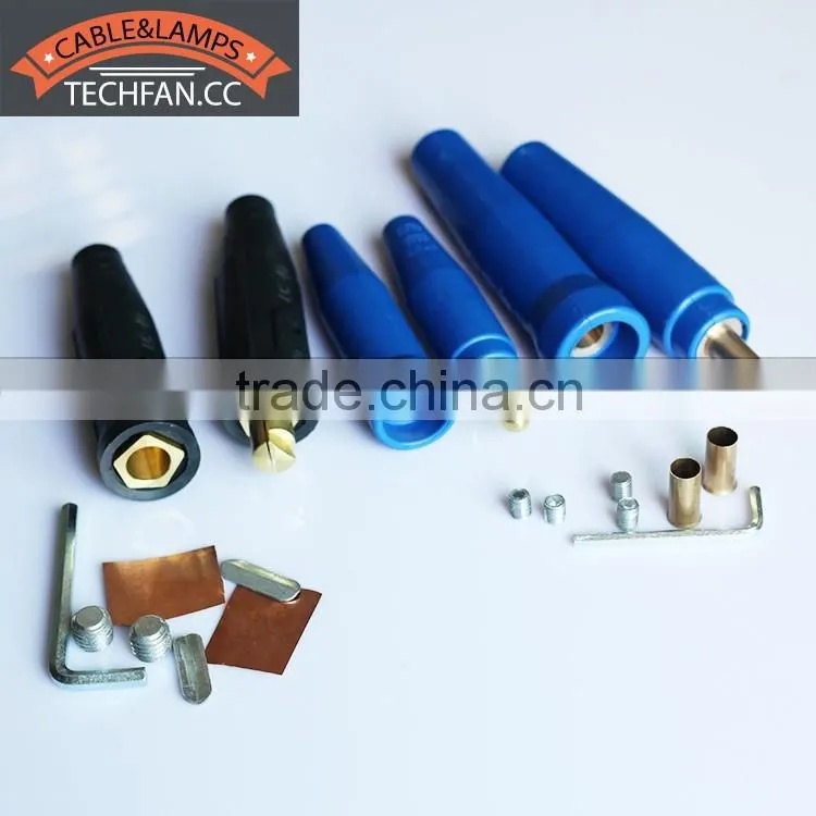 blue rubber brass 300AMP 500AMP welding cable flexible pvc socket