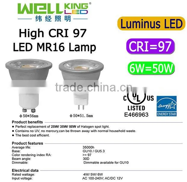 UL ES 3w 4w 5w 6w 7w MR16 COB gu10 narrow beam angle led spotlight