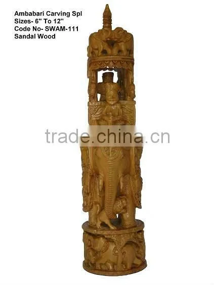 sandalwood carved ambabari elephant