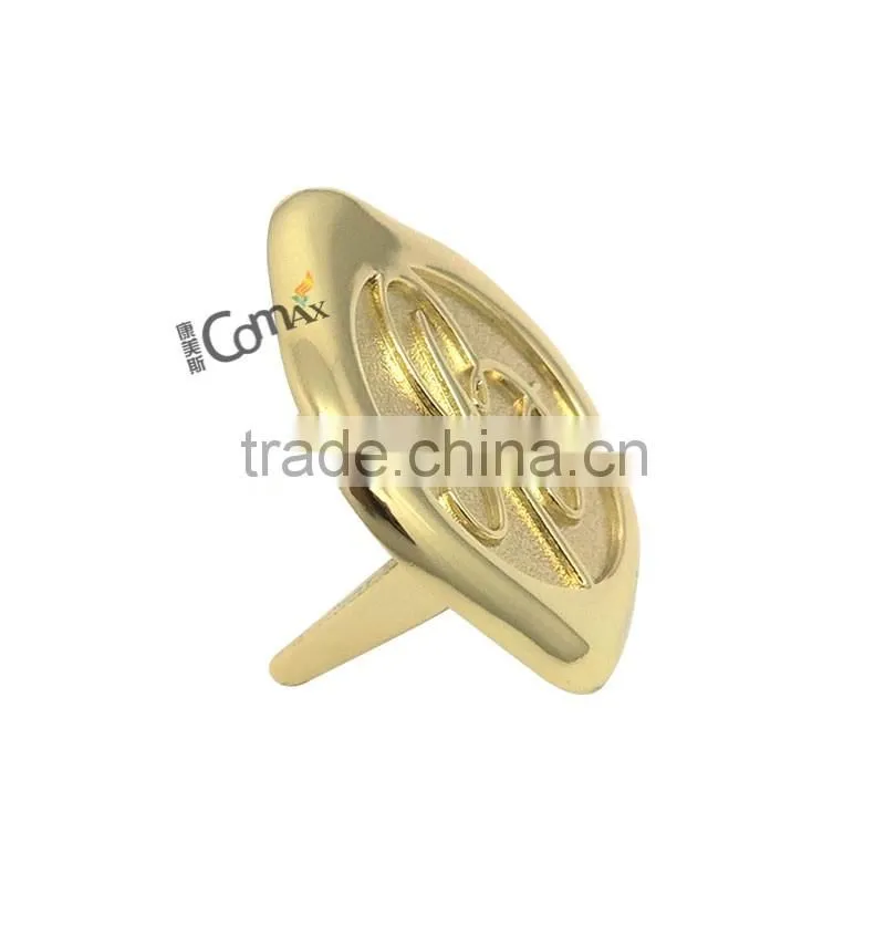 New Design Shiny Gold Metal Logo For Handbag