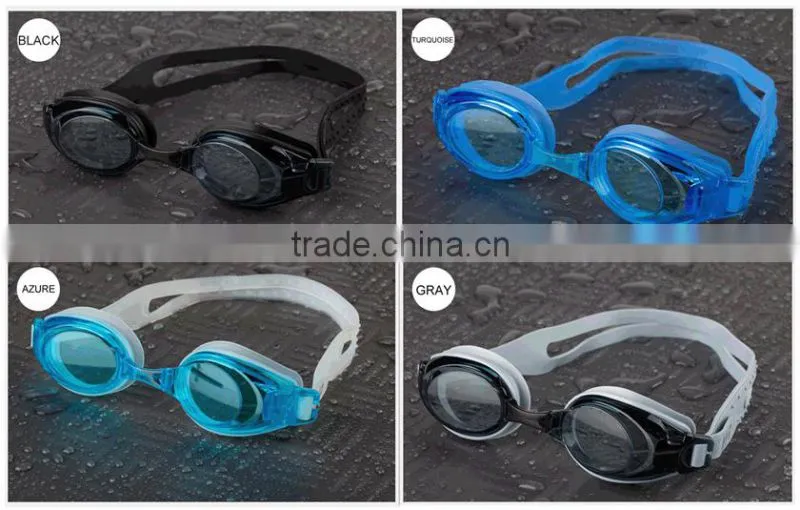 2015 best UV-shield mirror coated swimming glasses with100% silicone strap