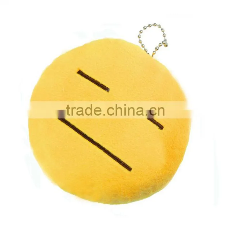 New emoji keychain PP cotton plush custom pendant keychain yellow cushion emoji pendant emoji keychain