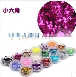 H1-009 18COLOURS BIG GLITTER POWDER ,3G nail art fine powder