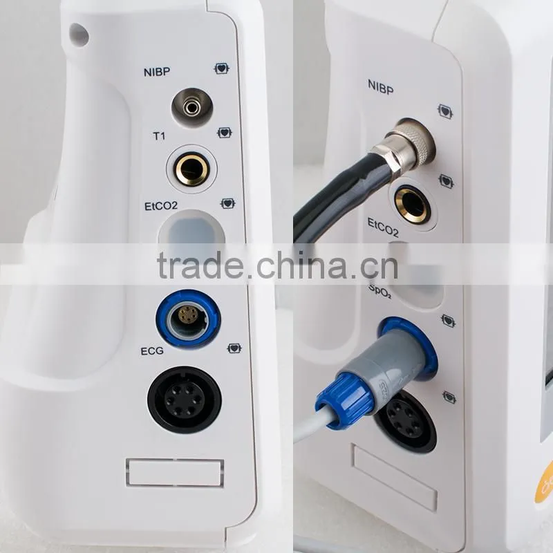 Promotion 7 Inch Vital Sign Patient Monitor 6 parameter ECG NIBP SPO2 TEMP RESP PR RPM-9000F by CE ISO approved