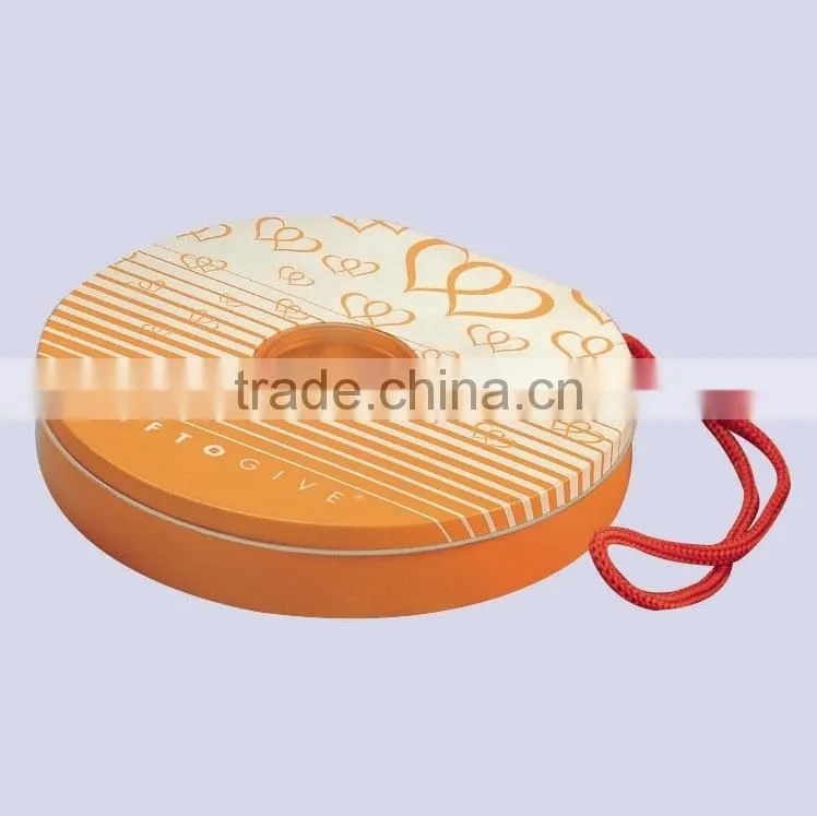 Shenzhen factory wholesale round shape metal tin material cd dvd storage box