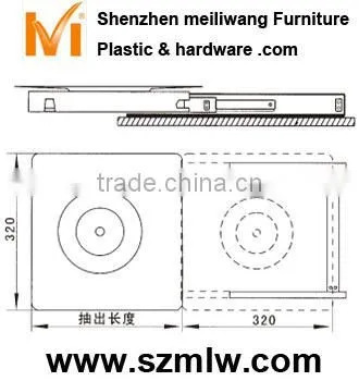 three parts revolve sliding base plate fitting