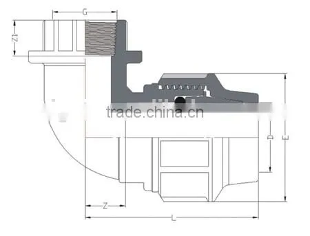 hdpe compression fitting pp/pe female and male thread elbow for pe water pipe