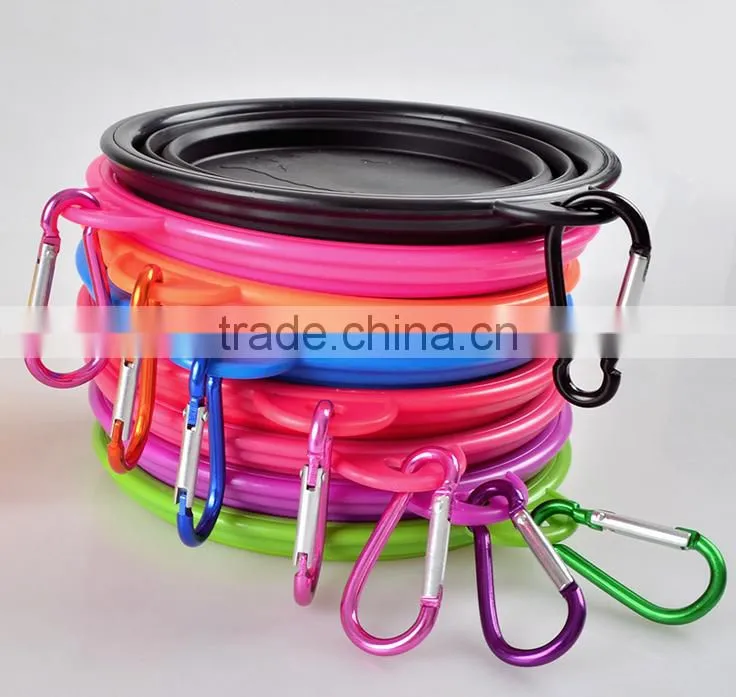 wholesales mountaineering pet silicone foldable bowl