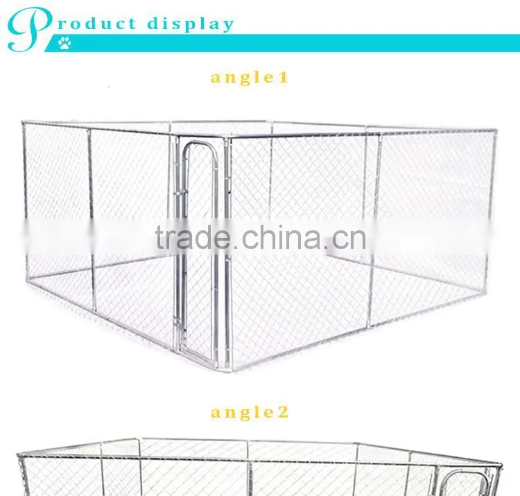 Custom logo large outdoor galvanized chain link dog fence kennel dog cage fence