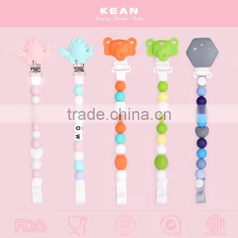 Mixed Shape Rubber Baby Pacifier Chain Clamp
