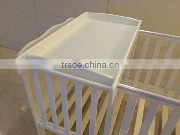 Europe standard Wooden nursery baby bed, 2 in 1 baby cot toddler bed