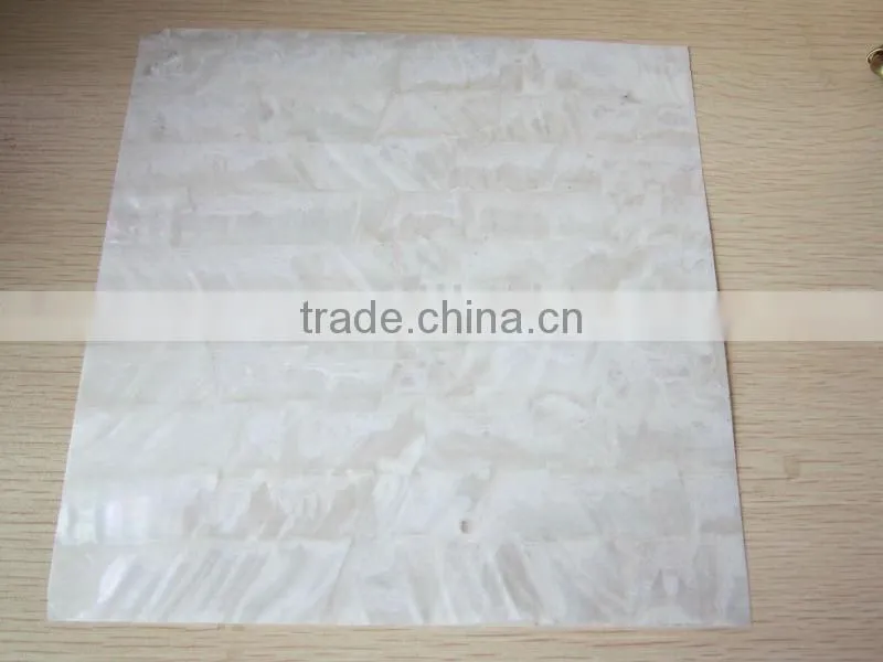 200*200mm customized size white freshwater mop shell veneer