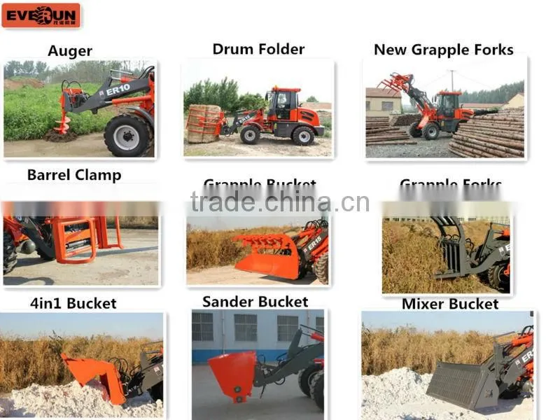 Qingdao Everun Brand New Farm Tractors,ER20 Mini Loader With Luxury Cabin For Sale