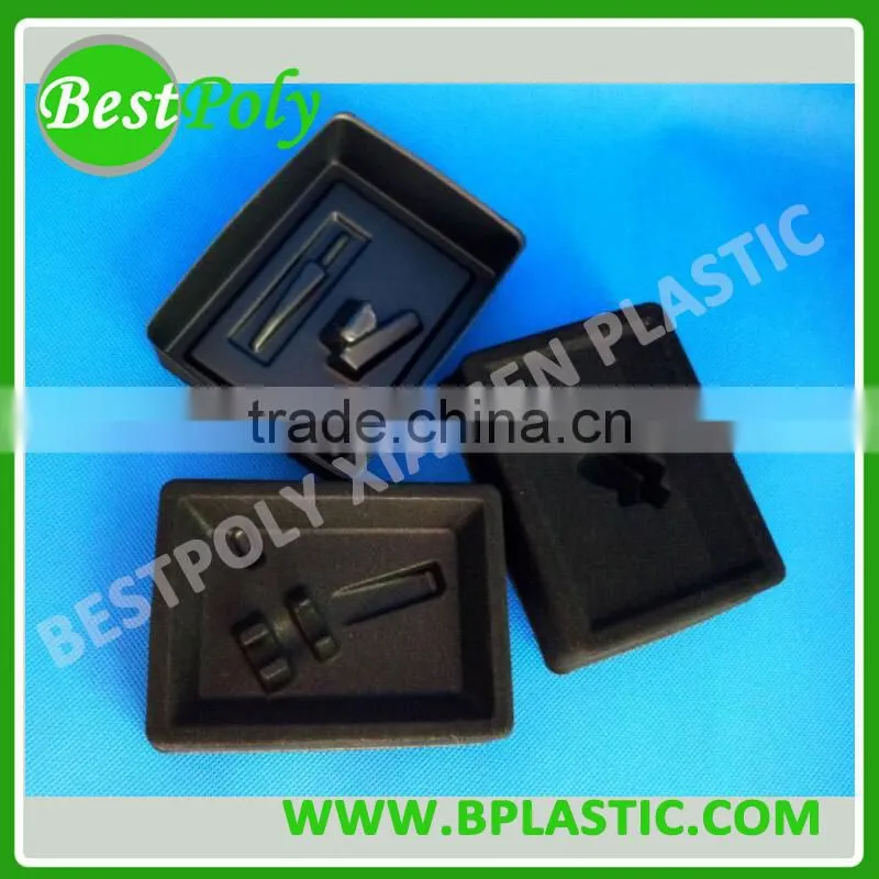 Black flock tray PS flocking tray with plastic box