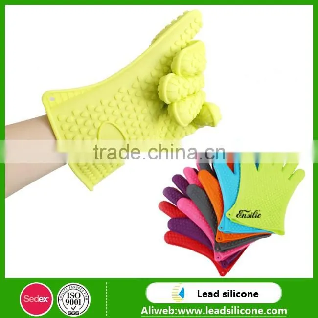 Heat Resistant Silicone Gloves ,Non-stick Silicone BBQ Oven Mitts