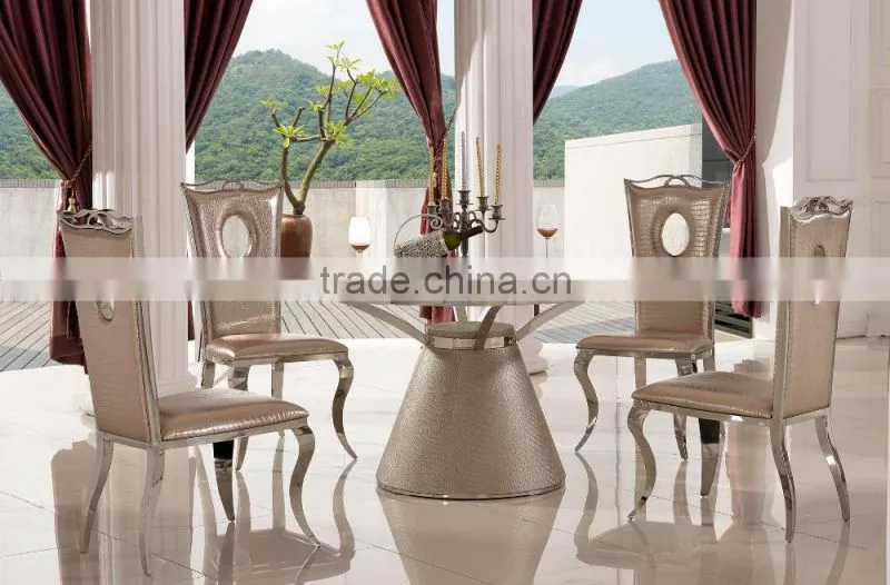 TH379 Cheap Stainless Steel Round Modern Dining Table