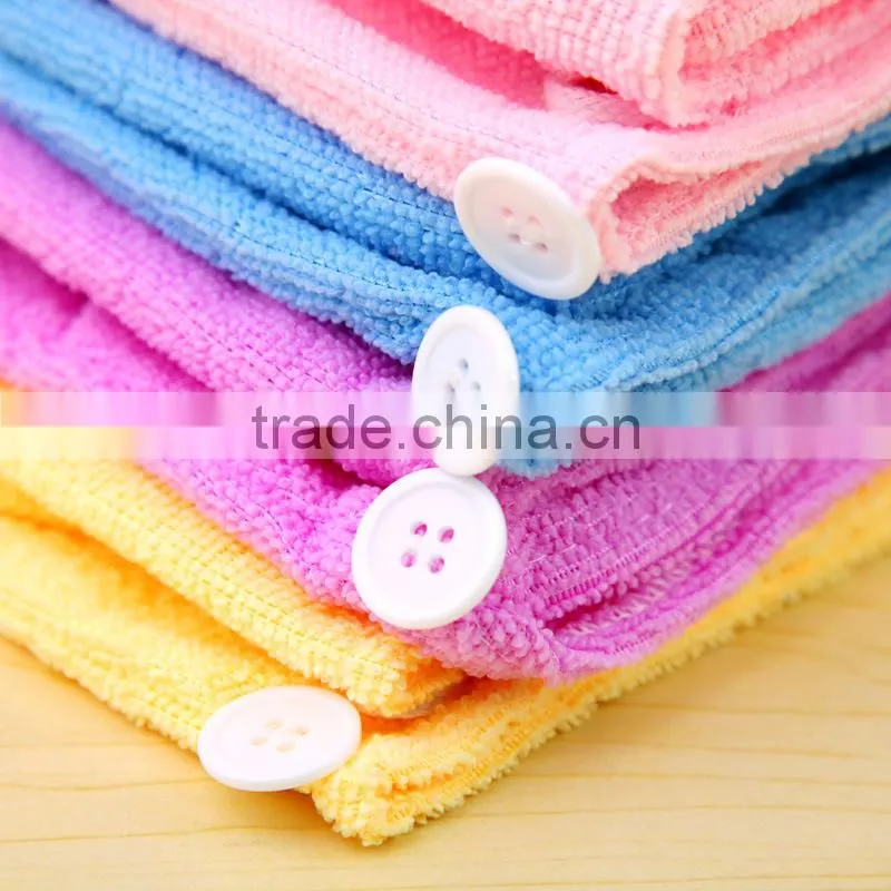 Q042 Fiber dry hair cap thickening buckle shower cap hair quick dry towel