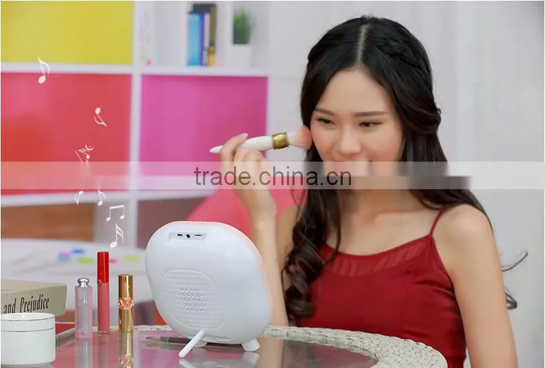 Desktop Makeup Mirror With Bluetooth Loudspeaker Box, USB Charge Table Lamp For Valentine Day