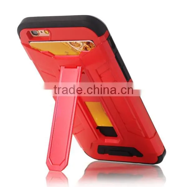Card slot phone case bracket protective phone shell TPU + PC material for iPhone7 / plus