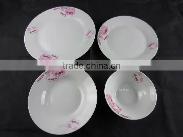 16 pcs dinnerware set with pig pattern decal