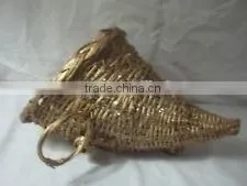 RH-YF22 Thanksgiving decorattan cornucopia horn shape wall hanging flower rattan basket