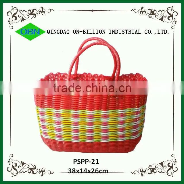 Wholesale Handmade Beach Plastic Woven Bag