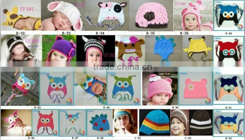 new arrivel!2013 HOT cute animal crochet baby hat