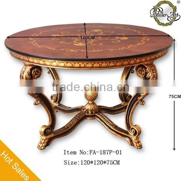 Living Room and Hotel Lobby Round Table With Paper and Glass Top