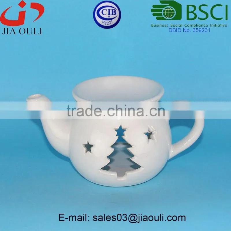 BSCI Audit Factory Gifts & Decor ceramic oil Warmer, Ceramic Tea Light oil burner