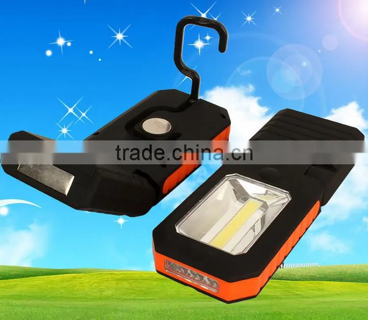 new 3led foldable cob plastic work light with magnet led working light with hook