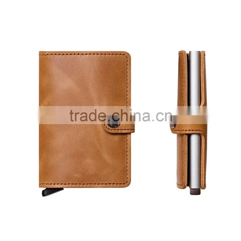 Aluminum PU Leather ID Credit Card RFID Protector Holder Case Purse Wallet