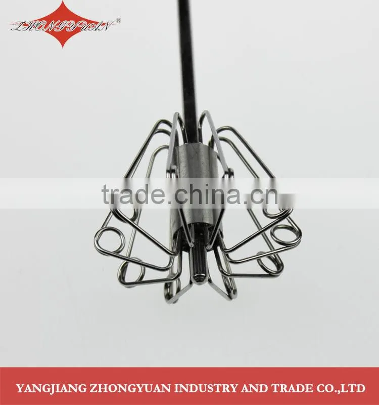 Stainless steel rotary self-mixer hand push miracle whisk 12-inch