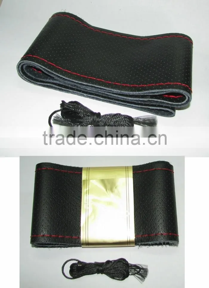 Genuine Leather Sewing Steering Wheel Cover