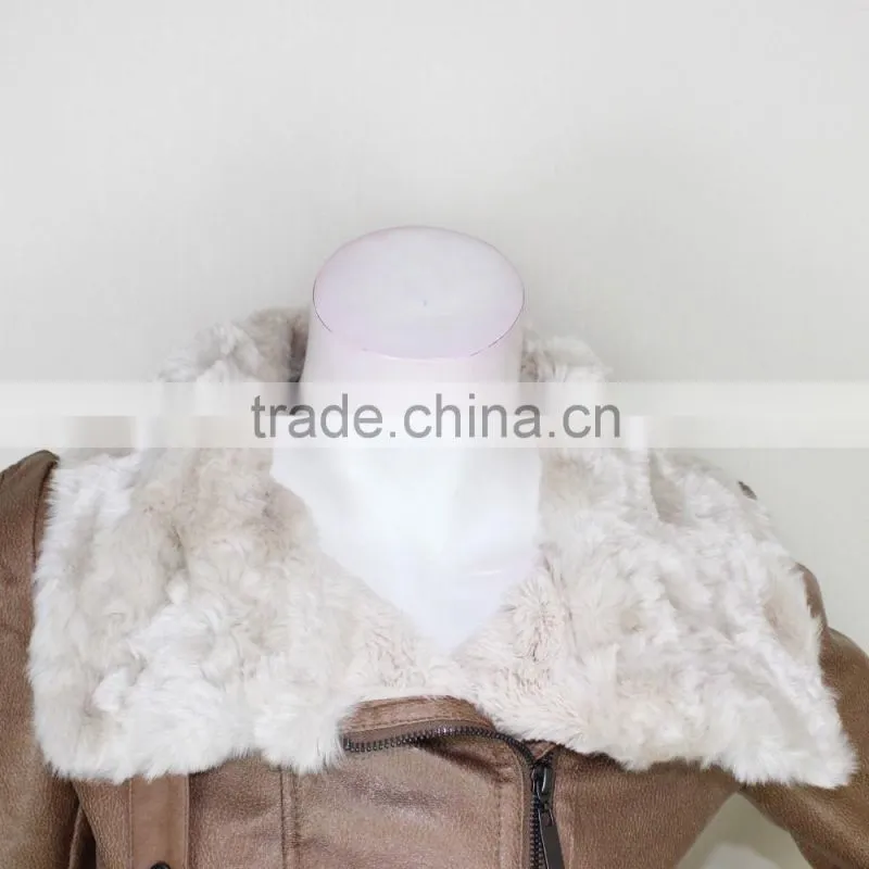 Latest Design Softshell Pu Leather Woman Winter Jacket