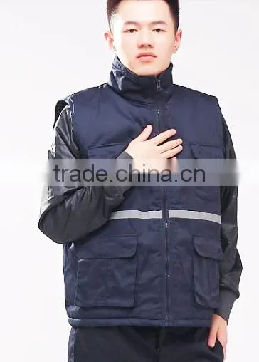 2017 OEM men waistcoat reflective tape vest industrial uniforms waistcoat