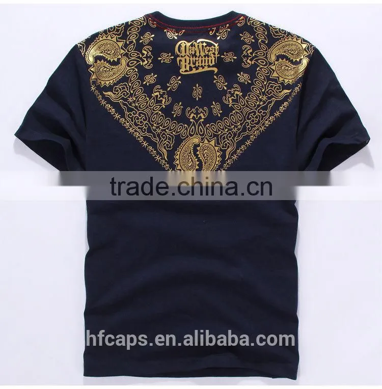 Black Cotton Fashion Sports Printed T Shirts