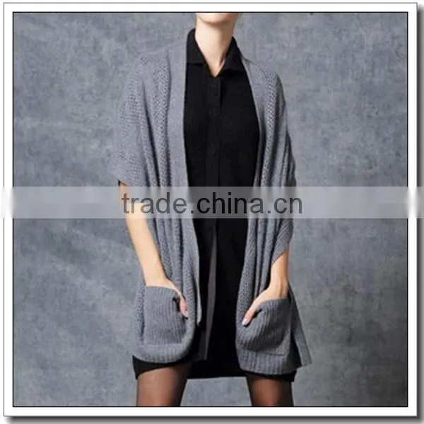 2014 New products pocket knitted cashmere shawl
